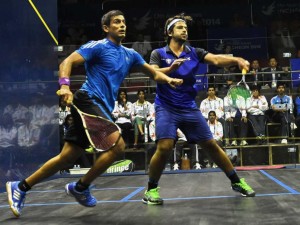 Saurav Ghosal in action during Asian Games / © AFP 