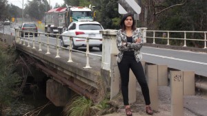 Charishma Kaliyanda, a Labor candidate for the south ward of Liverpool Council, at Harris Bridge.